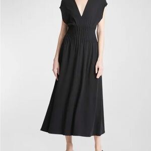 Vince Black Midi Dress with V-Neck